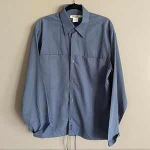 Matinique Unisex Dusty Blue Boxy Rayon Longsleeve Button Down Shirt Size XL